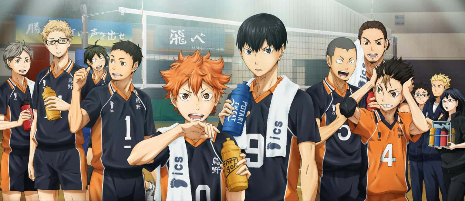 The Karasuno Team Soars High Background