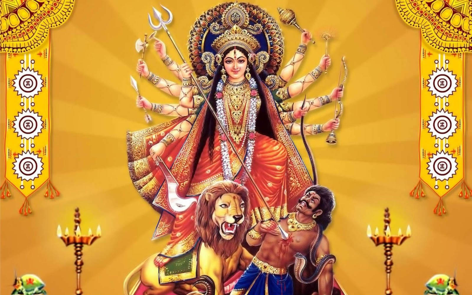 The Killing Of Mahishasura By Durga Devi