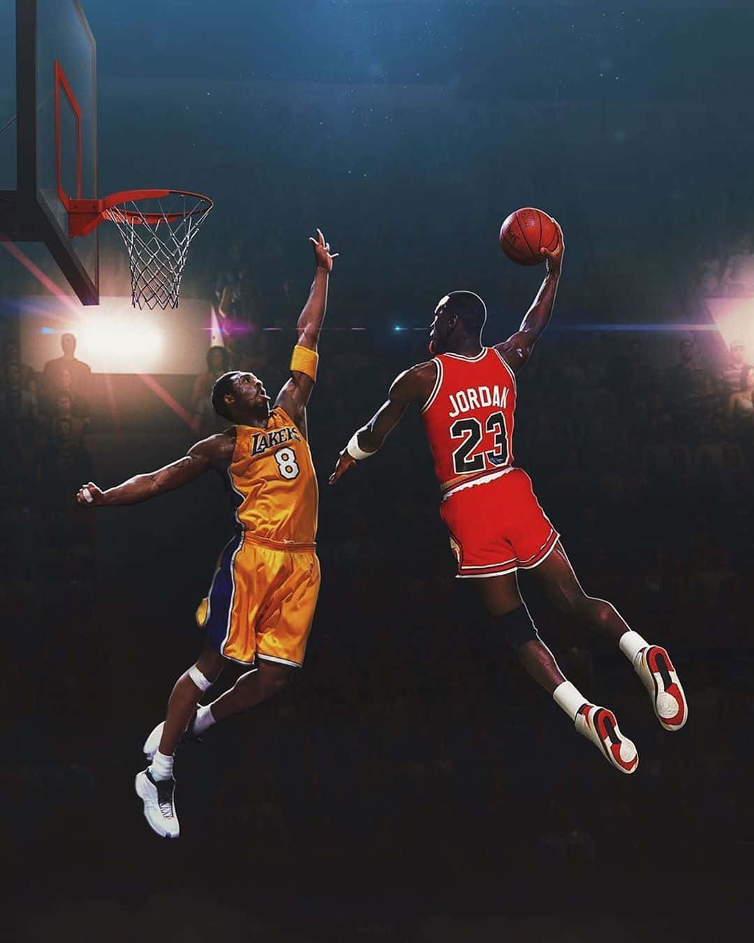 The King Of Basketball - Michael Jordan And Kobe Bryant Background
