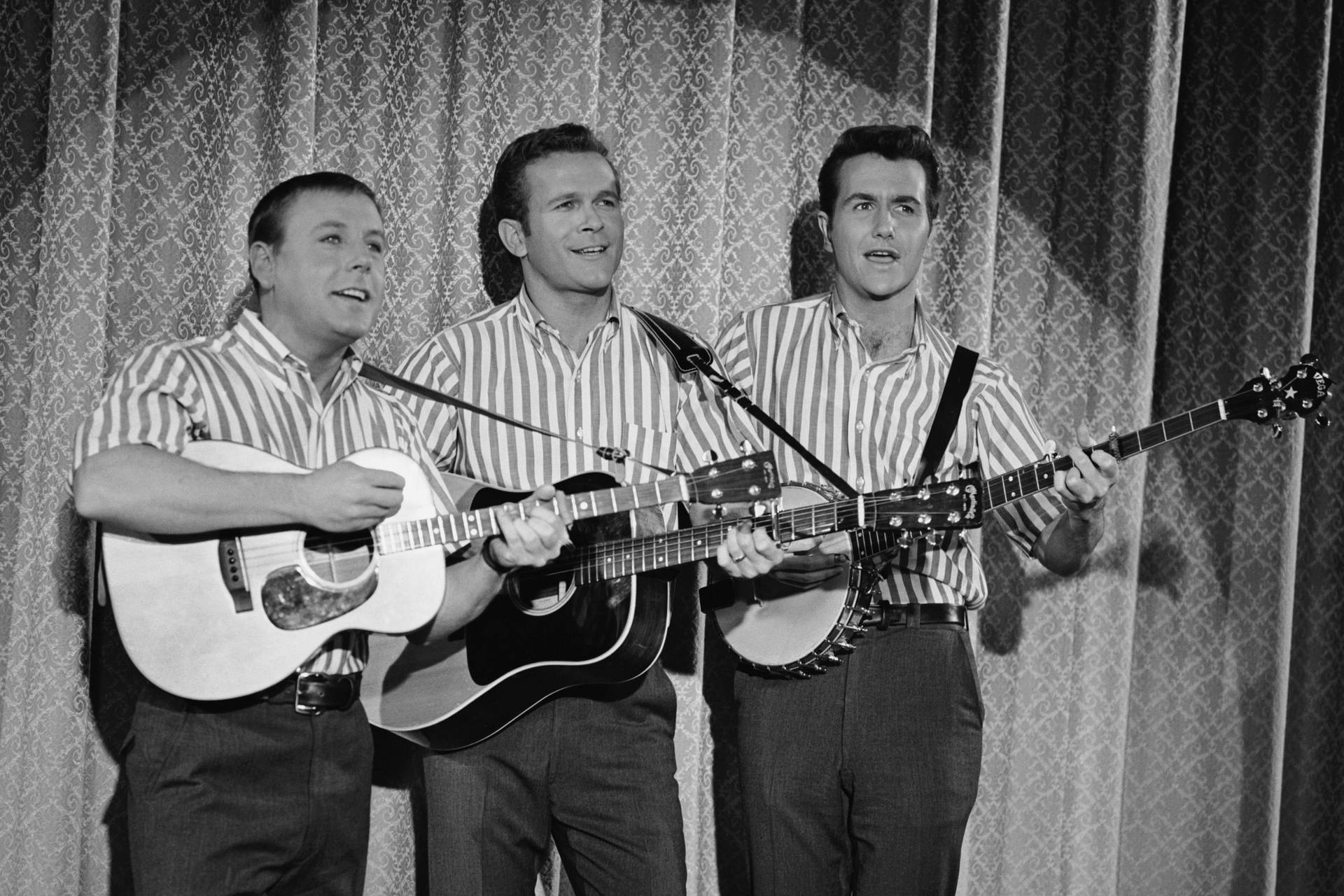 The Kingston Trio Performing At The Jack Benny Program Background