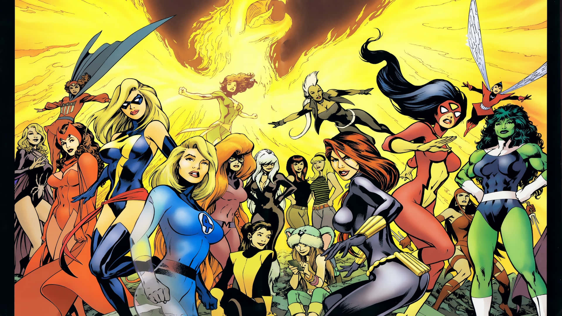 The Ladies Of Marvel Comics 2560x1440 Background