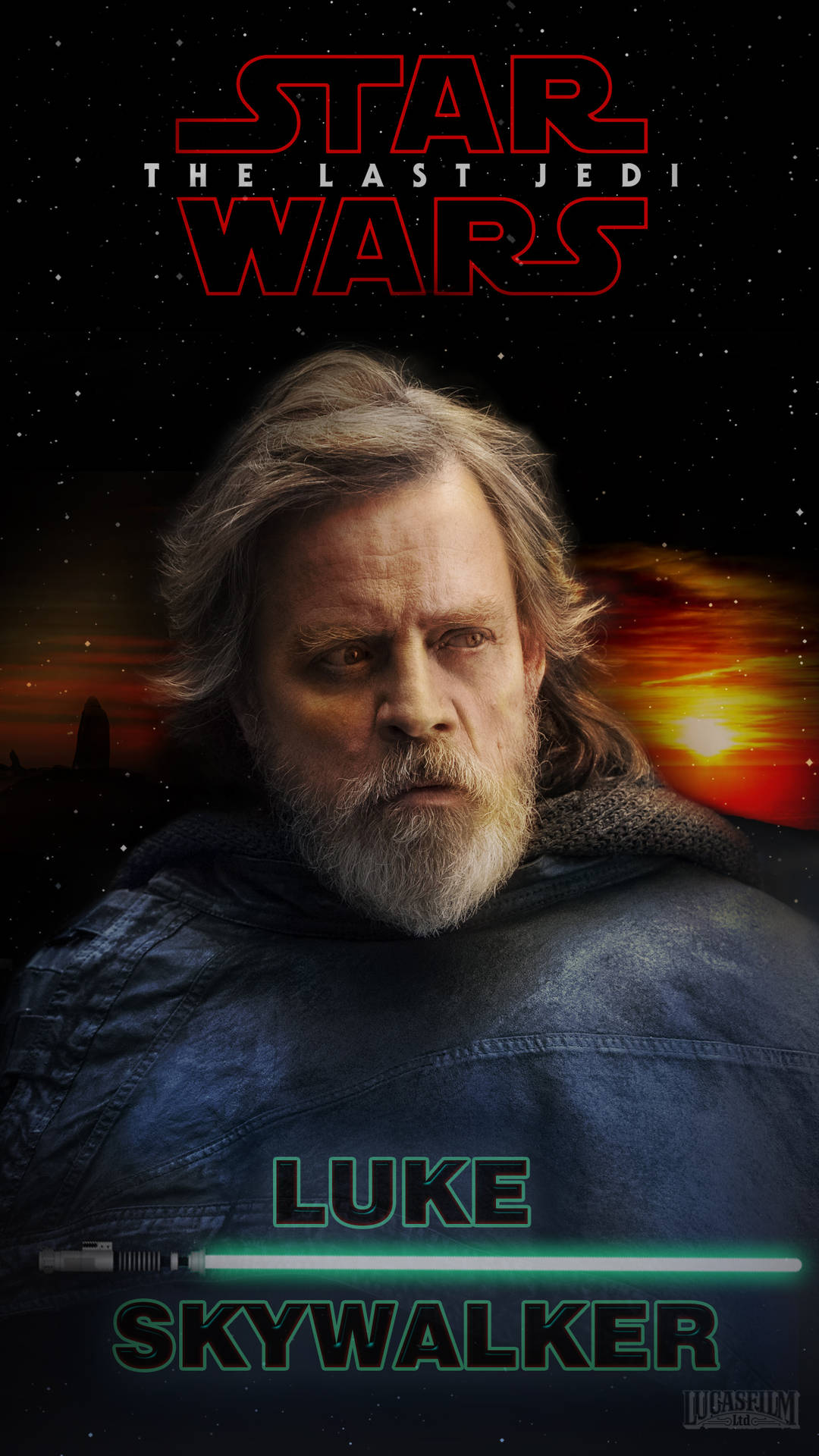 The Last Jedi - Luke Skywalker 4k. Background