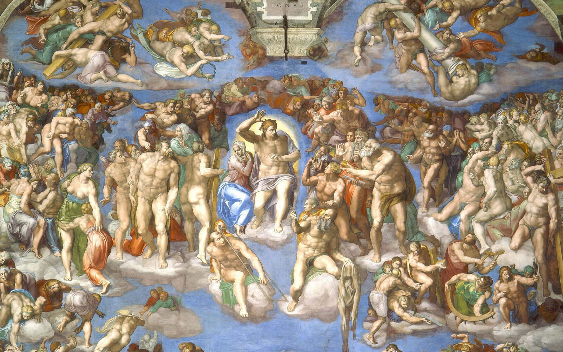 The Last Judgment Painting By Michelangelo Background