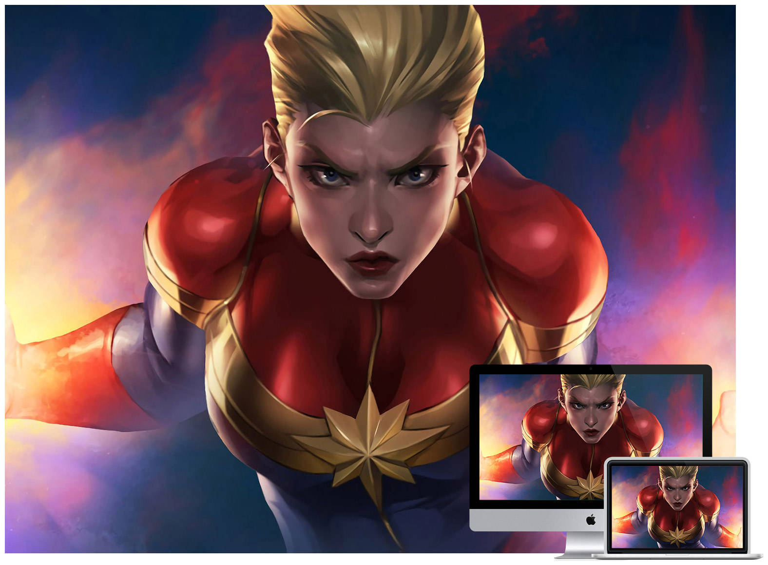 The Latest In Computer Technology - Captain Marvel Powered Background