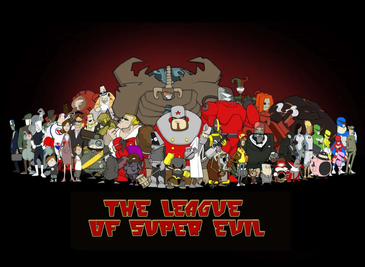 The League Of Super Evil Characters In Full Vigor Background
