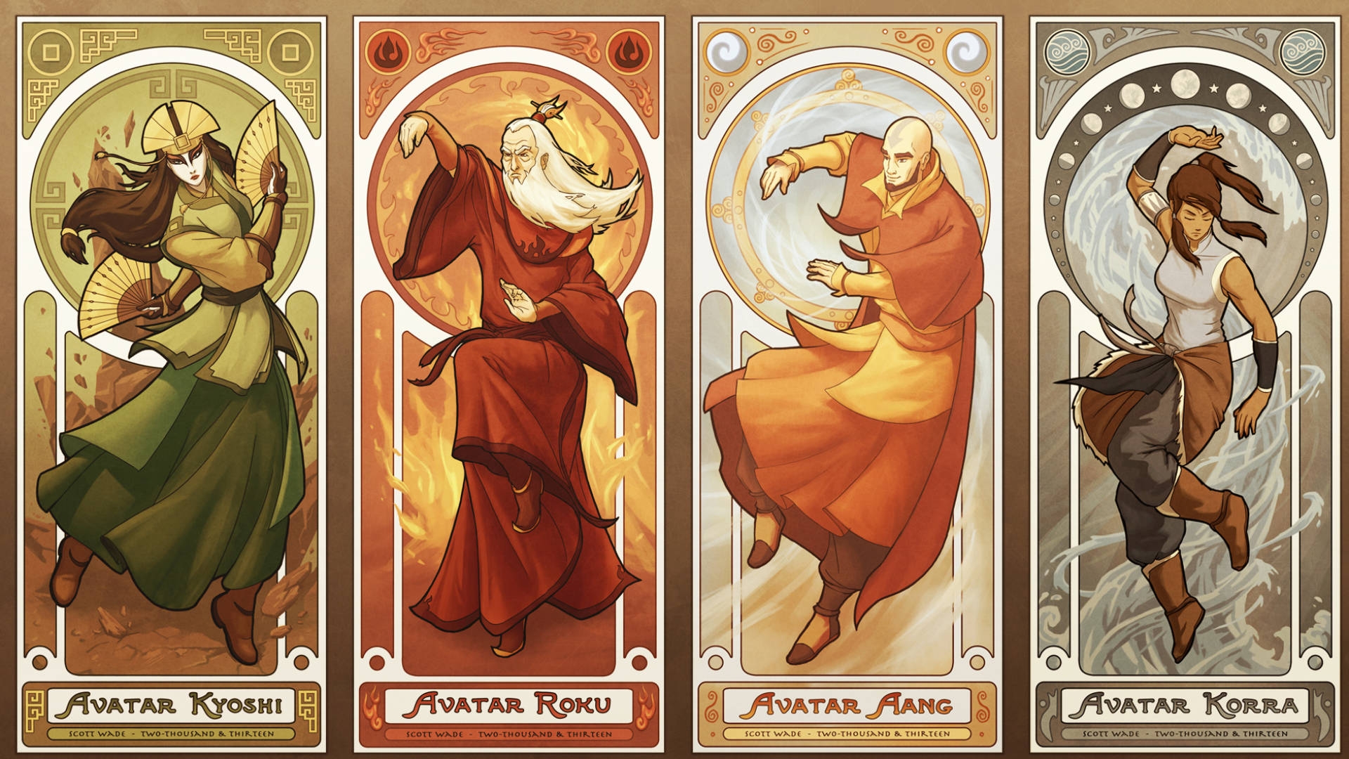 The Legend Of Korra Avatar Card Collage Background