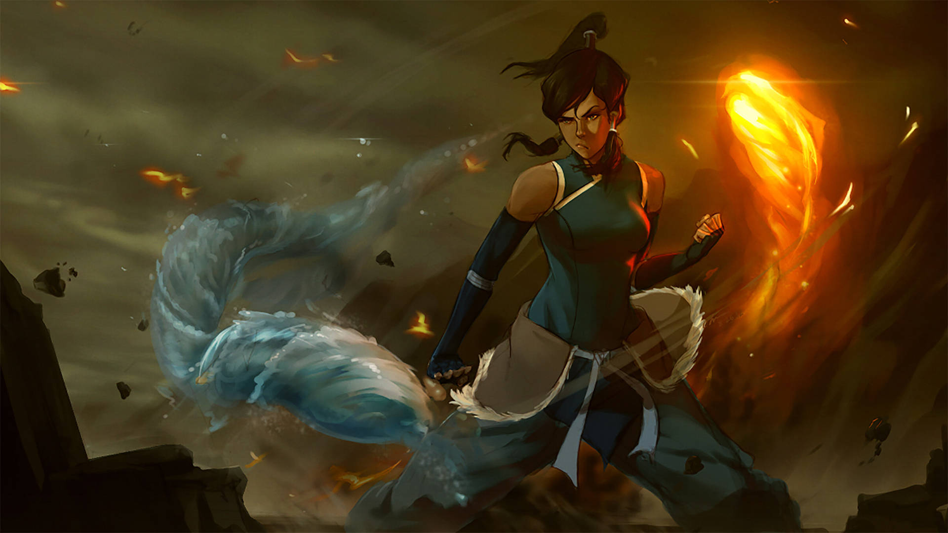 The Legend Of Korra Water & Fire Background