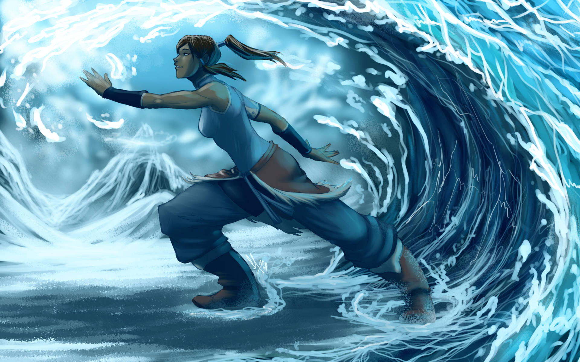 The Legend Of Korra Water Technique Background