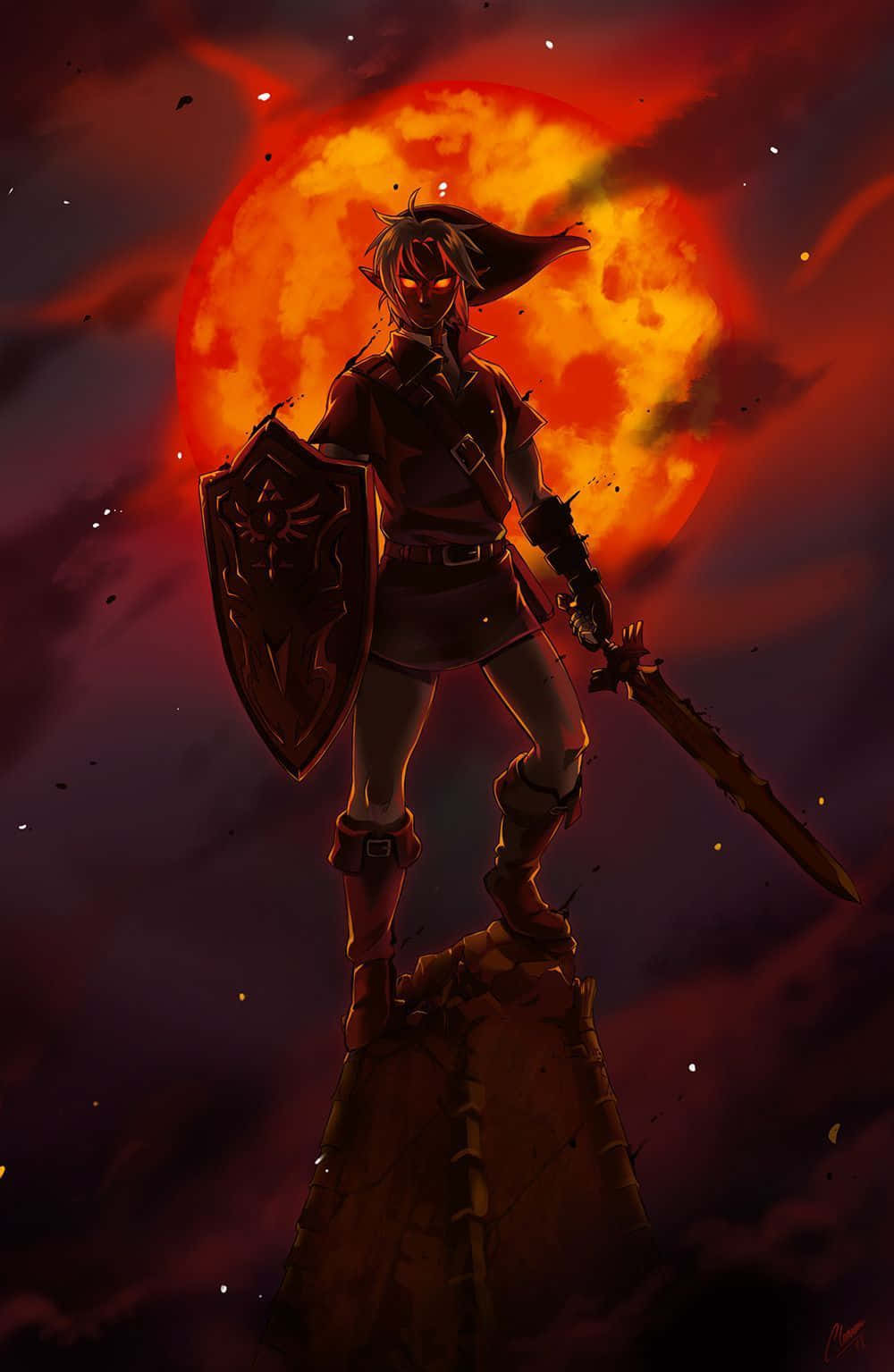 The Legend Of Zelda Iphone Fiery Sun Background