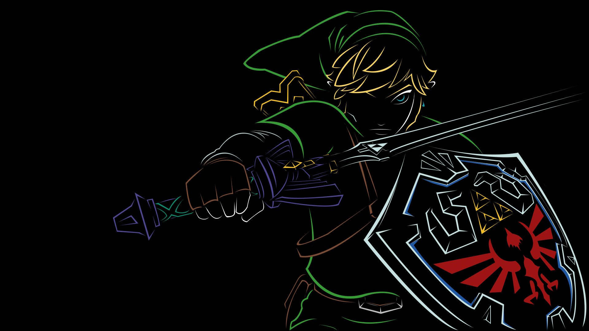 The Legend Of Zelda Link With A Sword And Shield Background