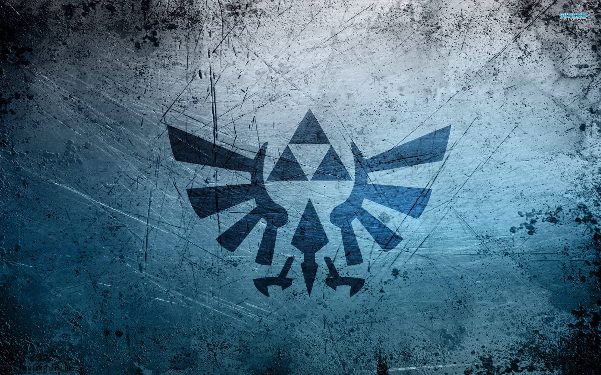 The Legend Of Zelda Logo On A Blue Background Background