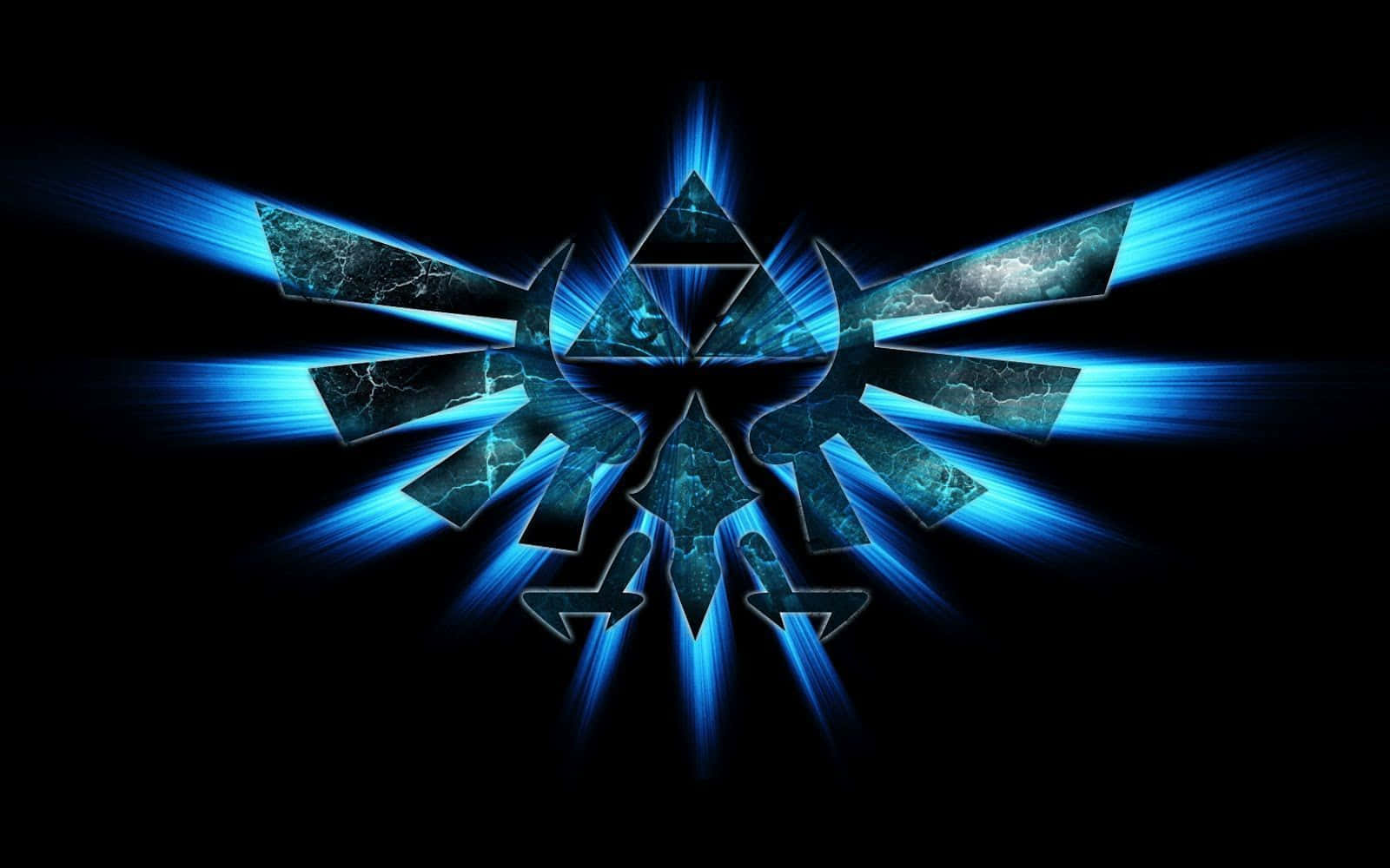 The Legend Of Zelda Logo With Blue Lights Background