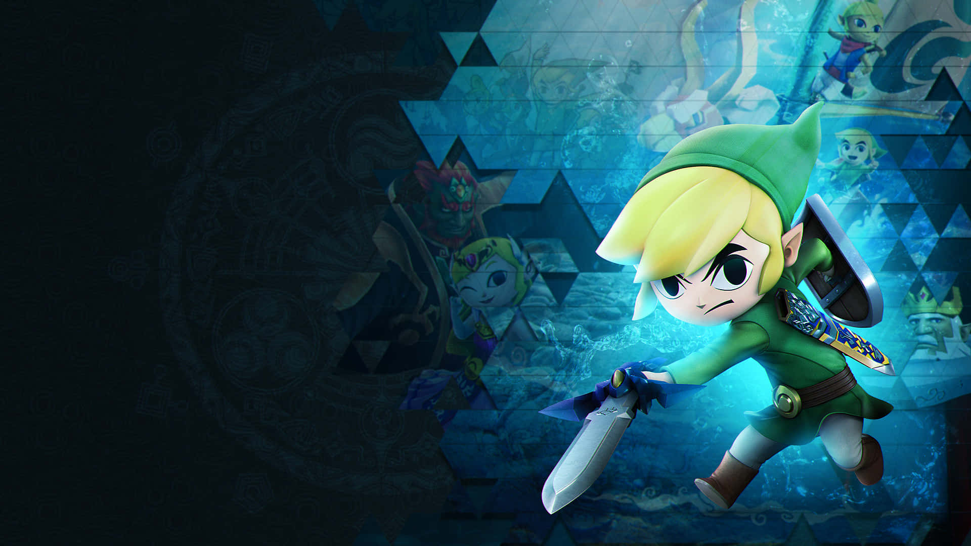 The Legend Of Zelda Poster With Toon Link Background