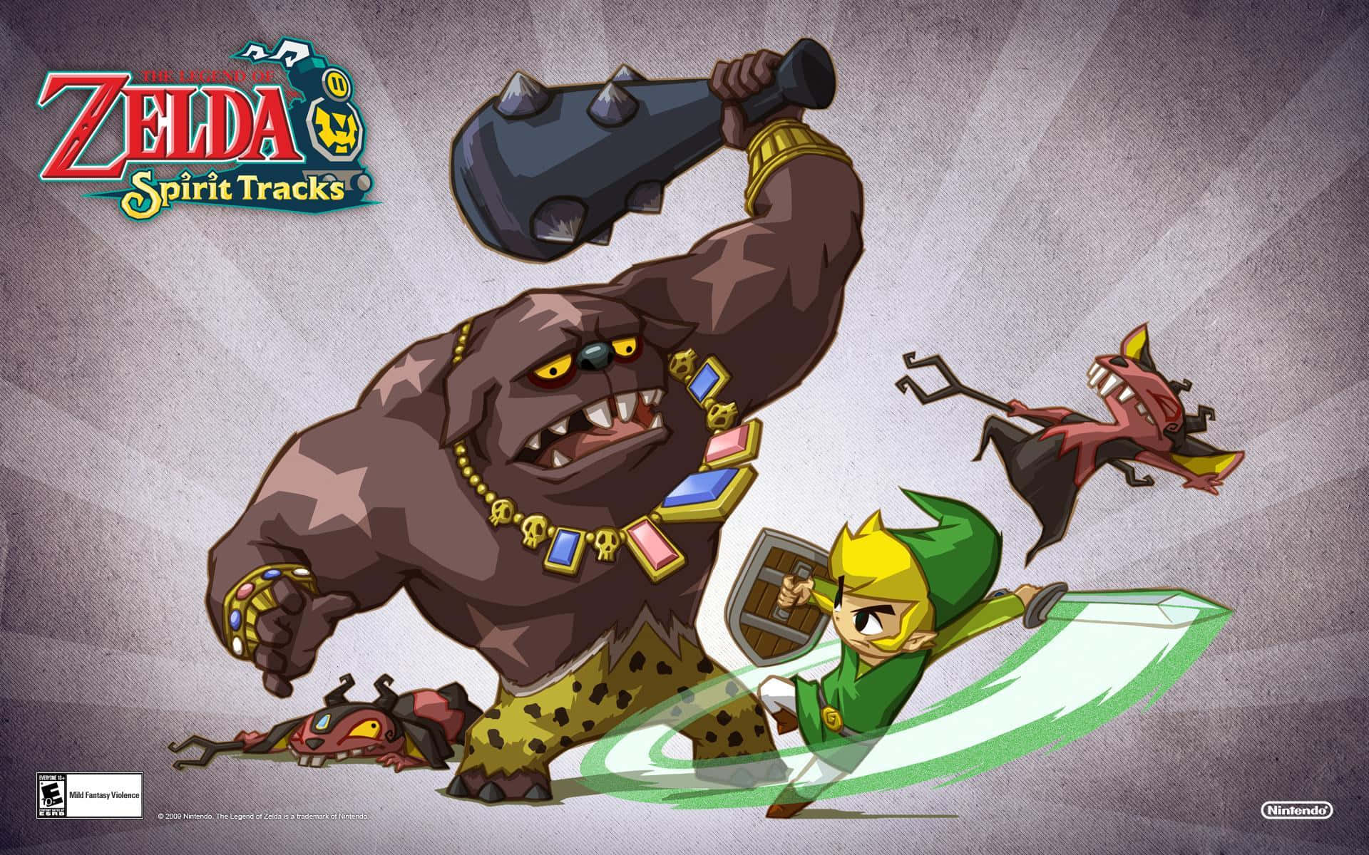The Legend Of Zelda With Toon Link And Big Blin Background