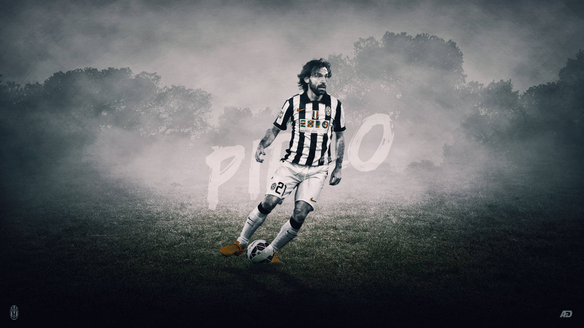 The Legendary Andrea Pirlo Posing On-field Background