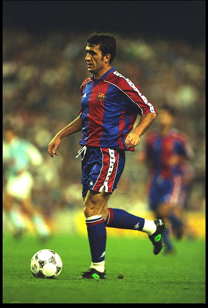 The Legendary Hristo Stoichkov In Action On The Football Field Background