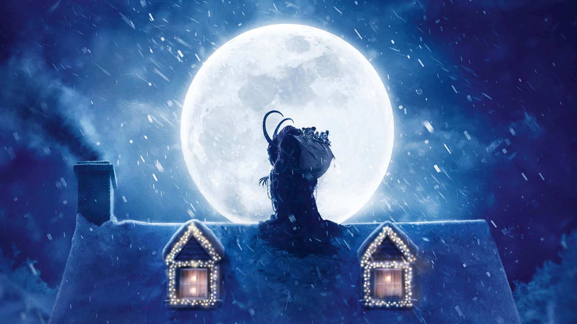 The Legendary Krampus Keeps An Eye Out For Misbehaving Kids Background