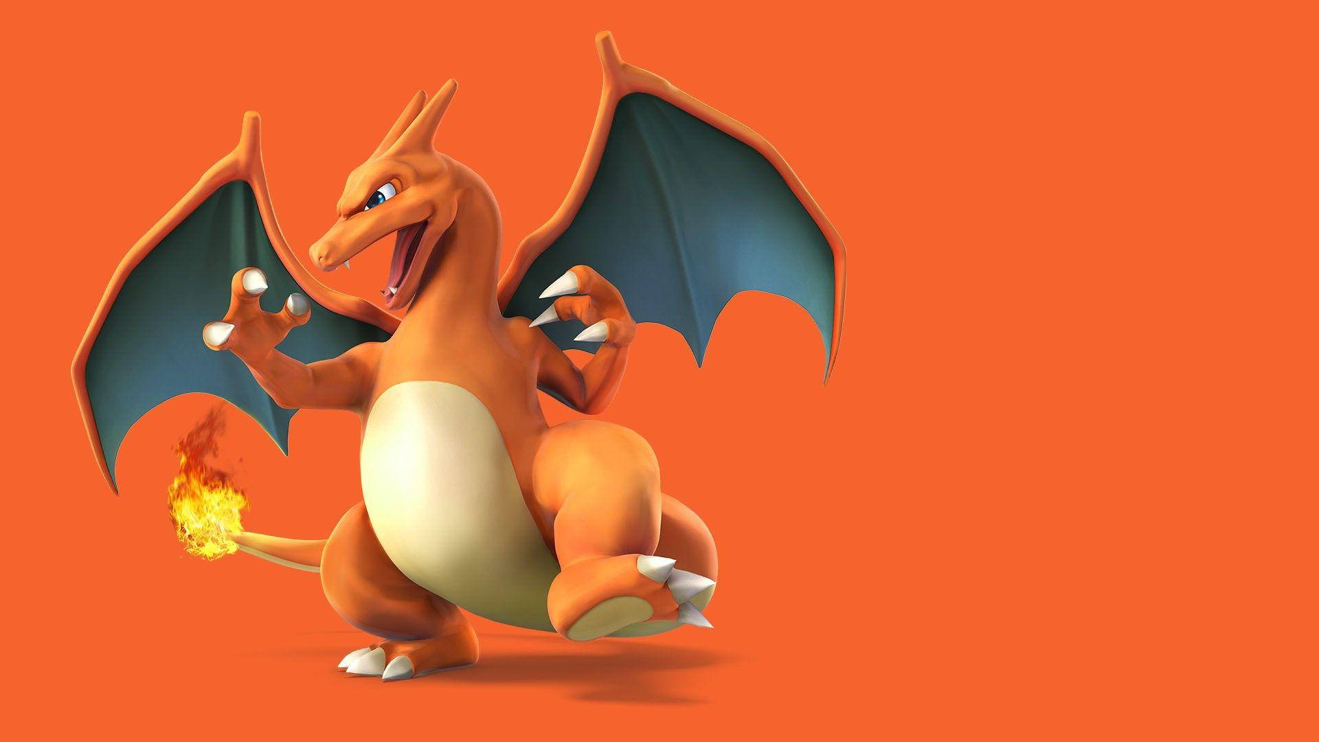 The Legendary Pokémon Charizard In Vibrant 3d Art Background