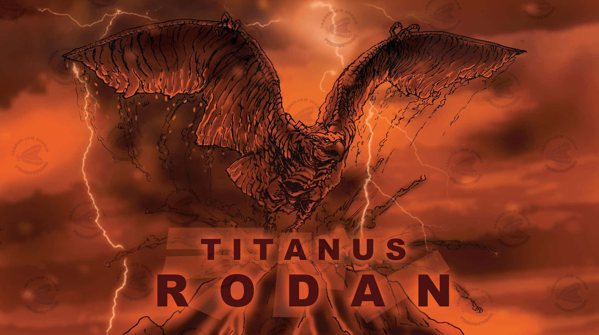 The Legendary Rodan Soars Above The Clouds Background