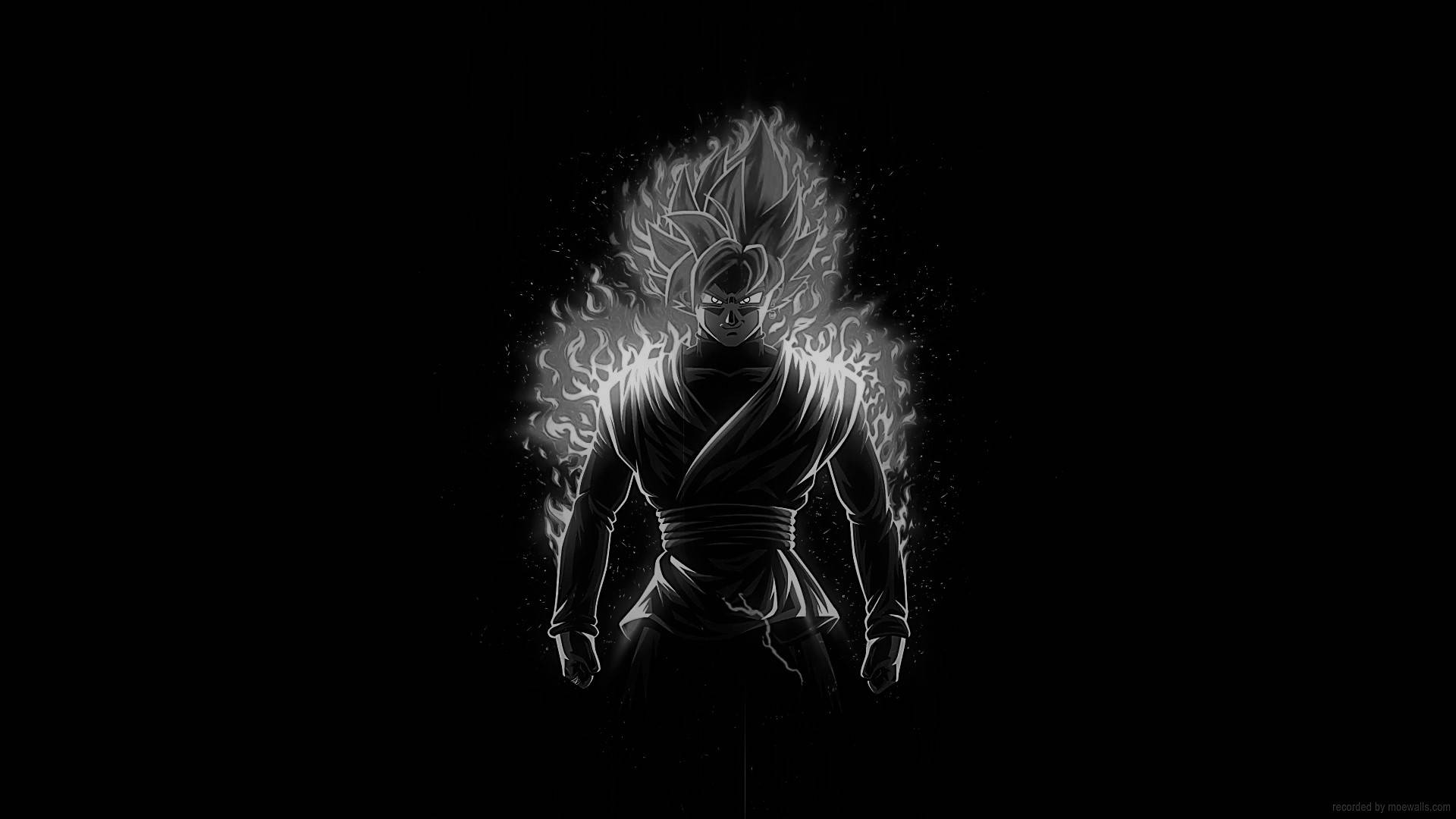 The Legendary Super Saiyan Goku Black And White Background