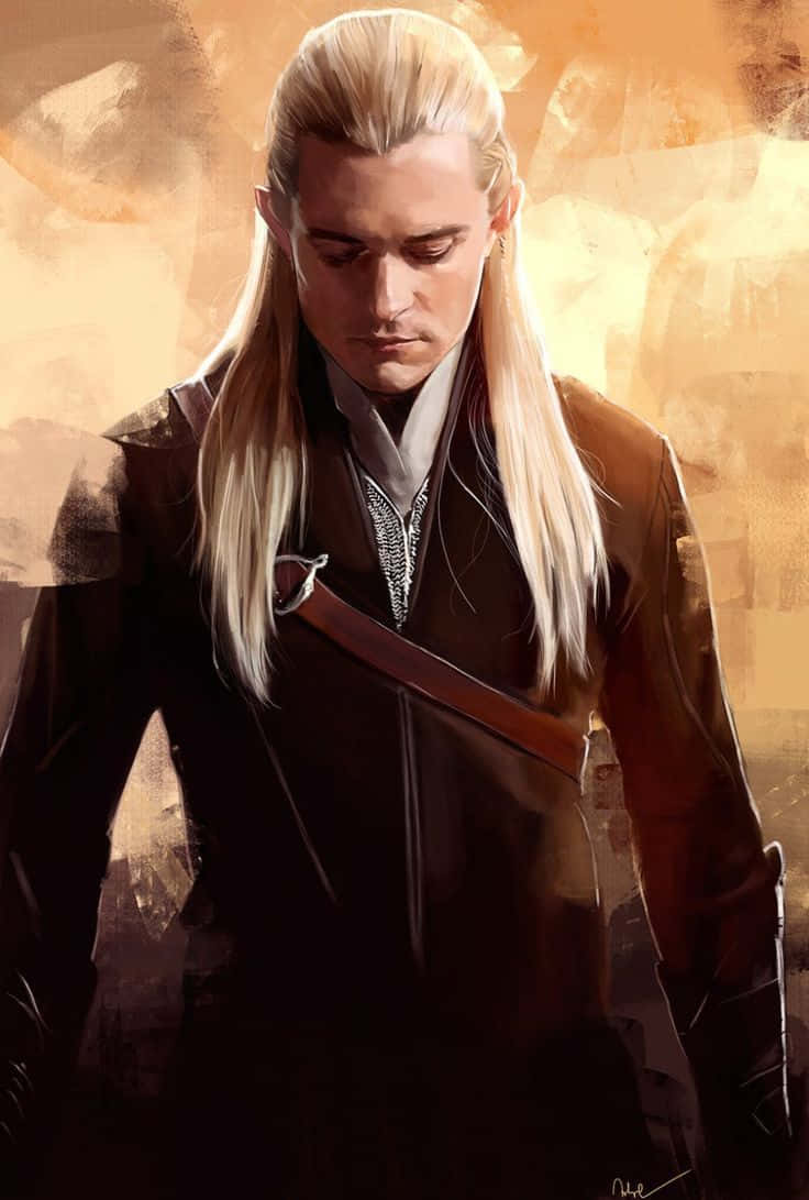 The Legendary Warrior Legolas With Bow And Arrow. Background