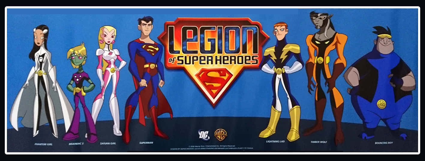 The Legion Of Super Heroes Defending The Universe Background