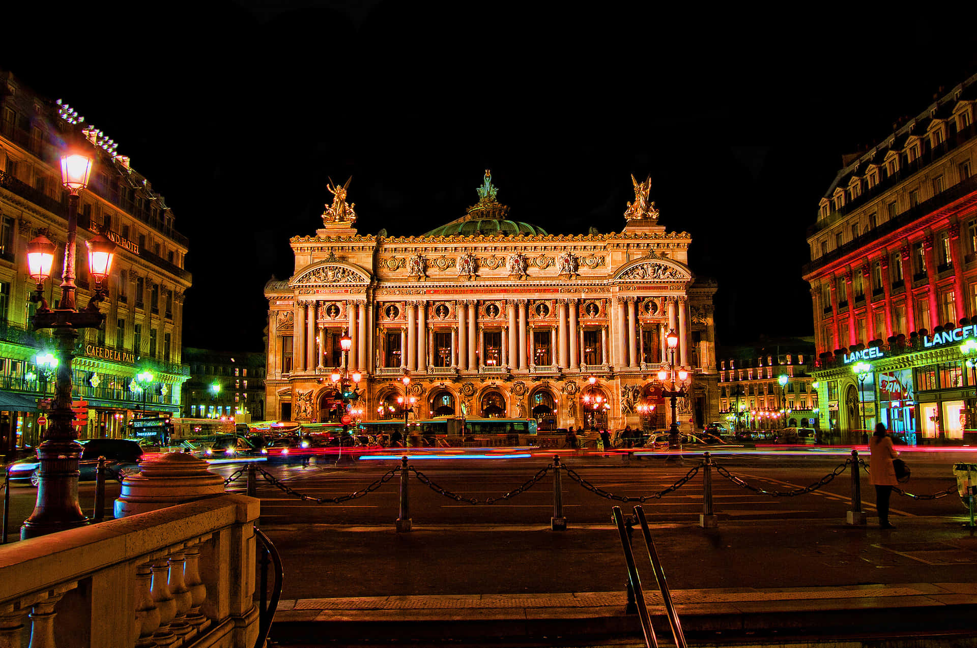 The Lights At Paris Opera House Background