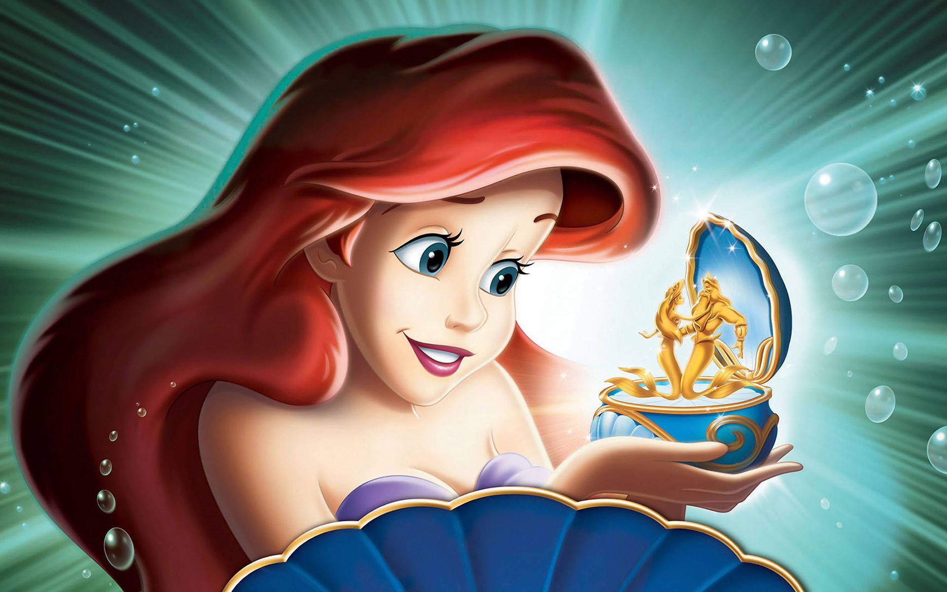 The Little Mermaid And Music Box Background