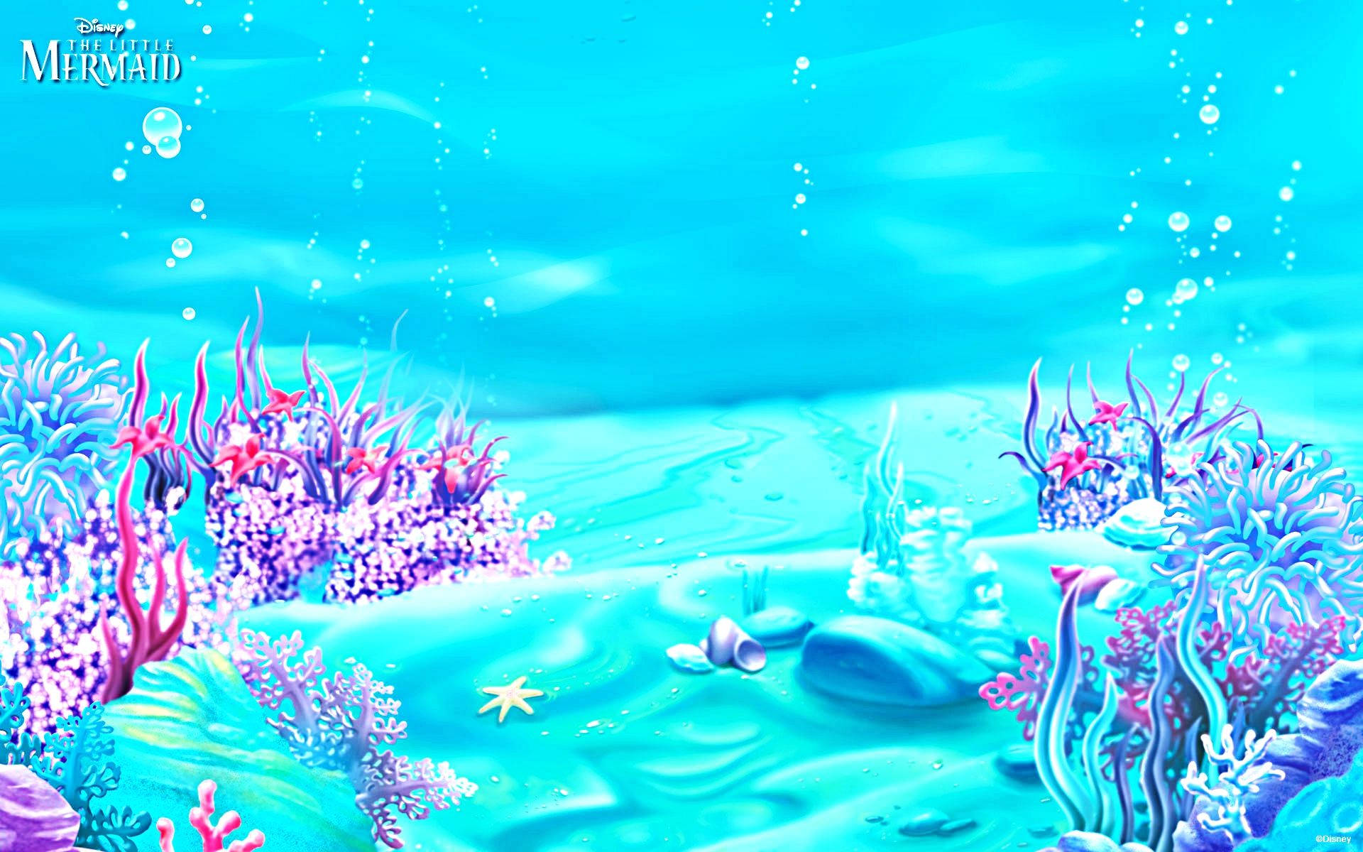 The Little Mermaid The Blue Ocean Background