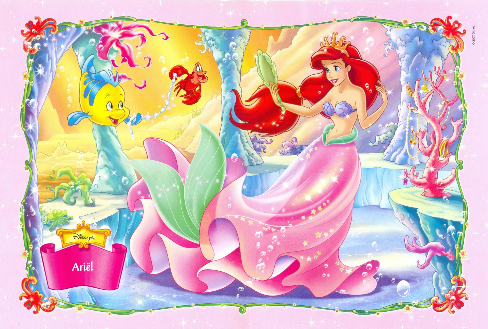 The Little Mermaid Under The Sea Background