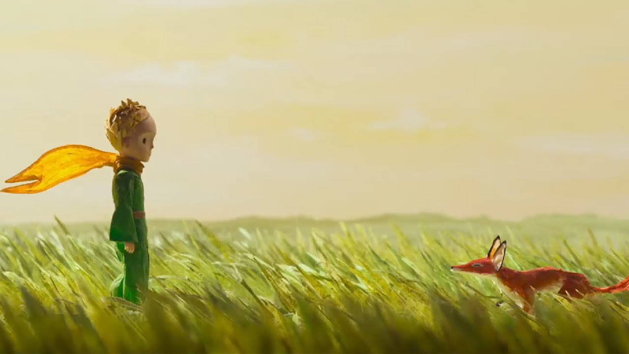 The Little Prince Facing Red Fox Background