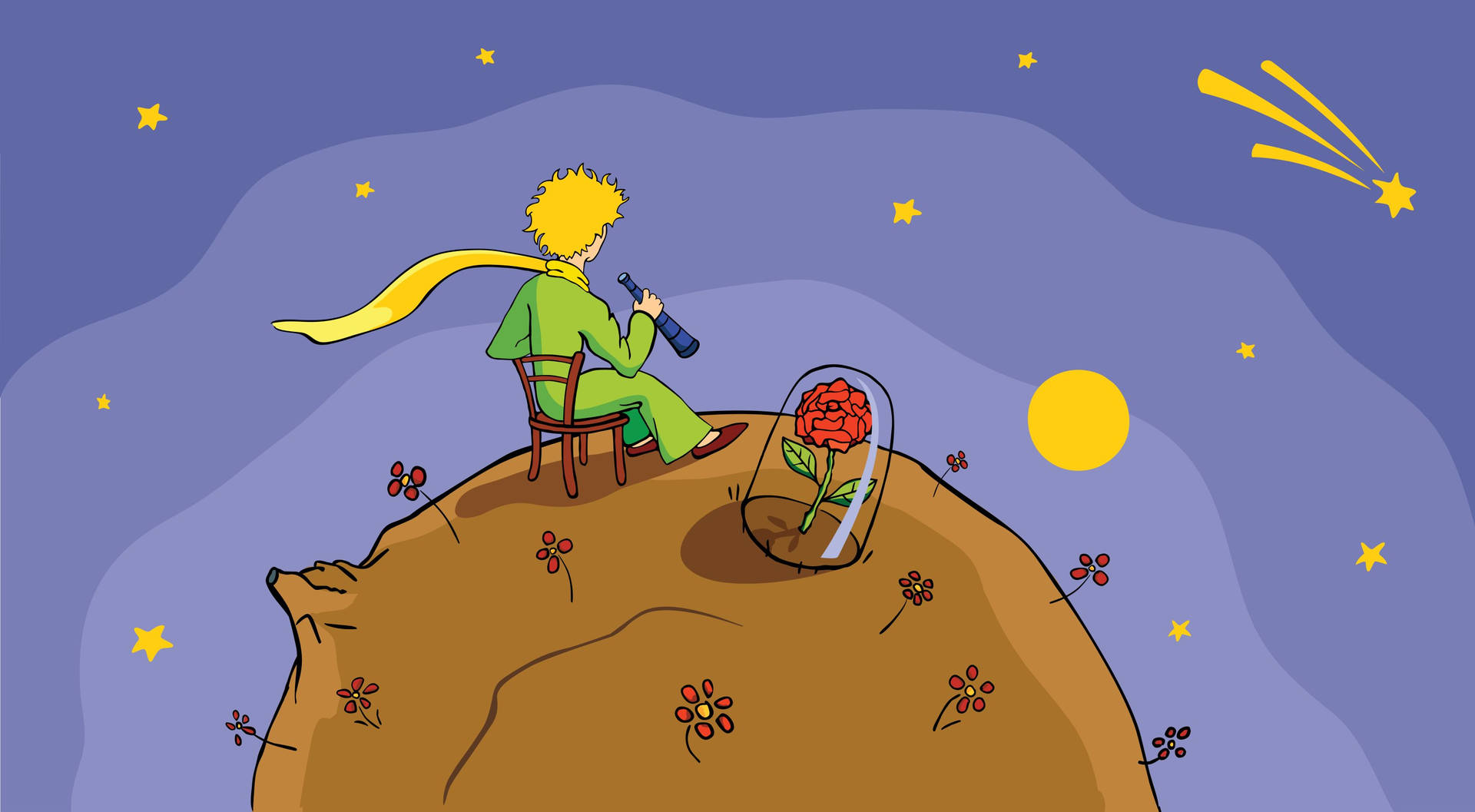 The Little Prince Sitting On Chair Background