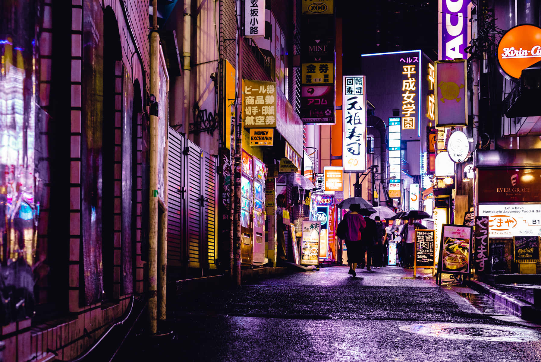 The Lively Japanese Street Scene Of Tokyo Background
