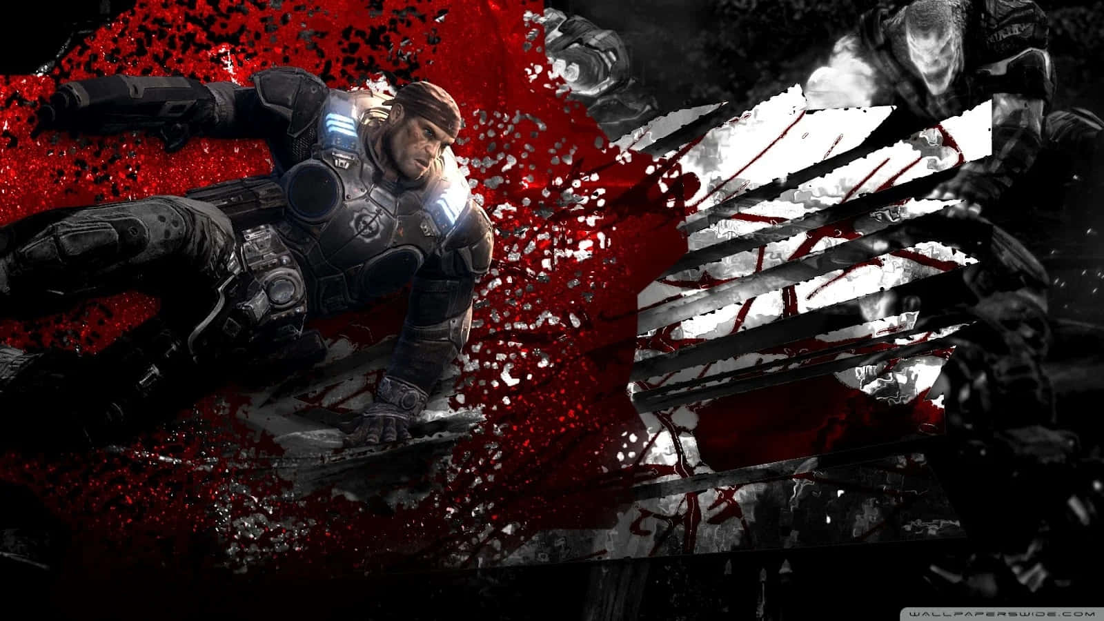 The Locust Horde Descents Upon Sera In Gears Of War 1 Background