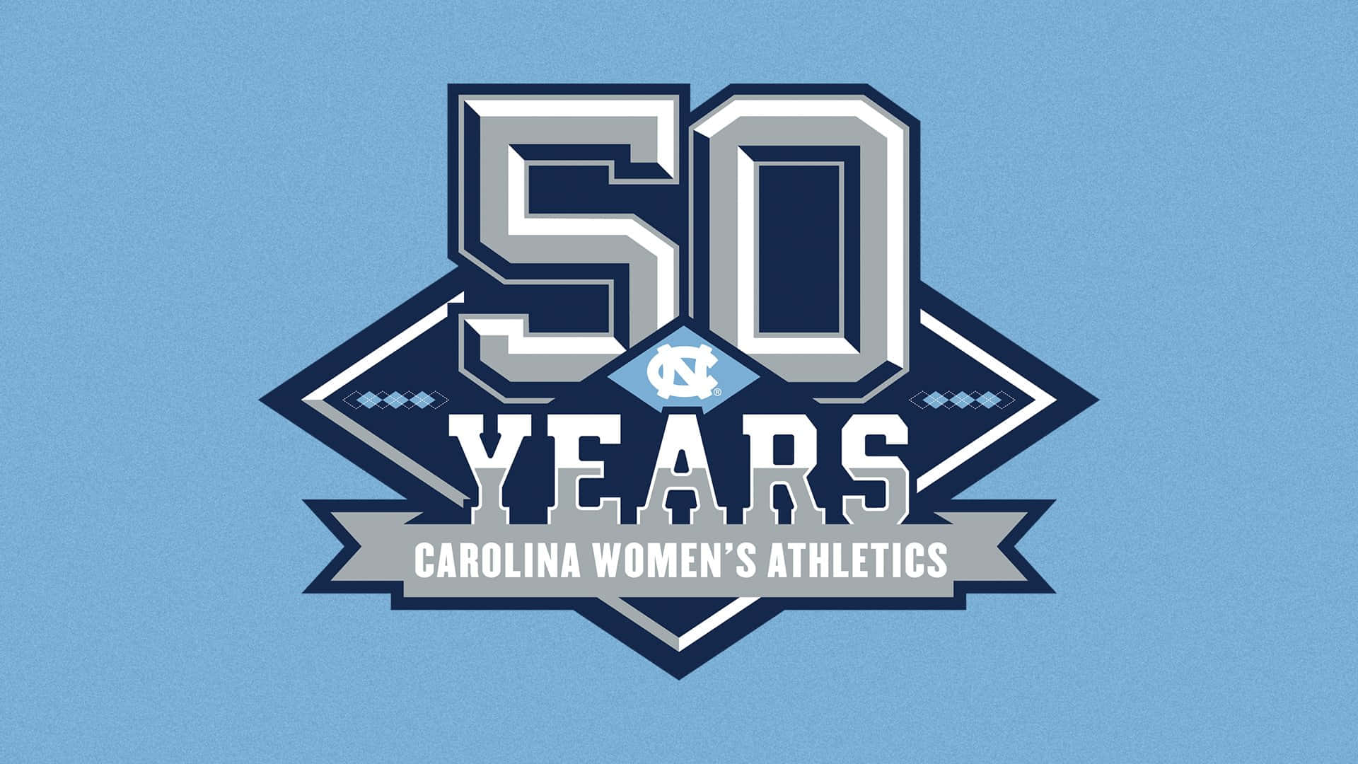 The Logo For The 50th Anniversary Of The Carolina Women's Athletics Background