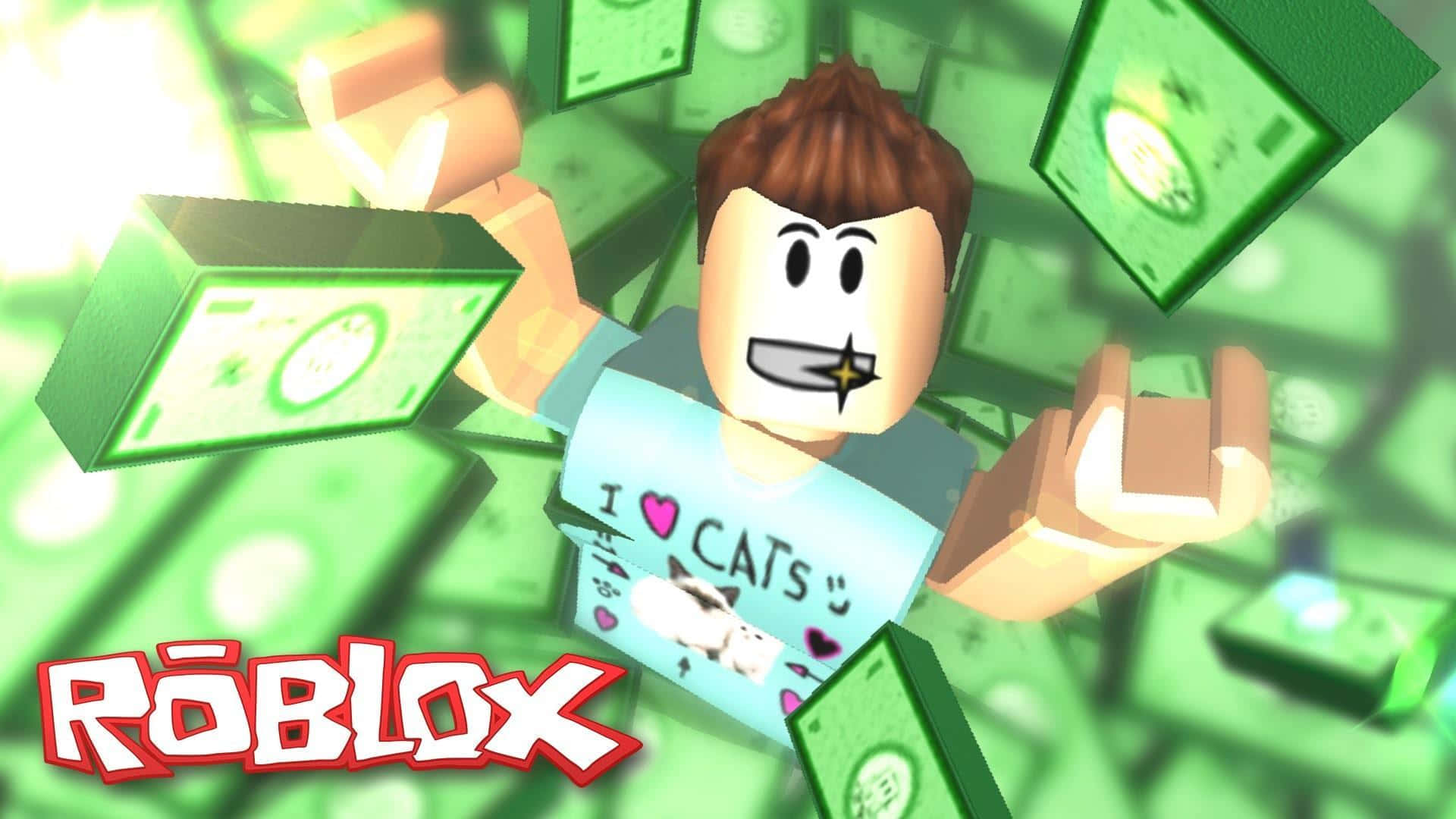 The Logo Of The Popular Free Online Multiplayer Game, Roblox Background