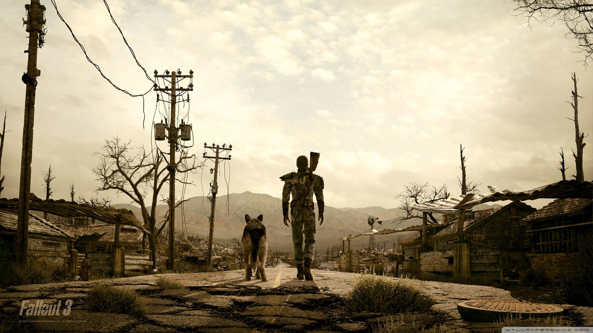 The Lone Wanderer In Fallout 3 Background