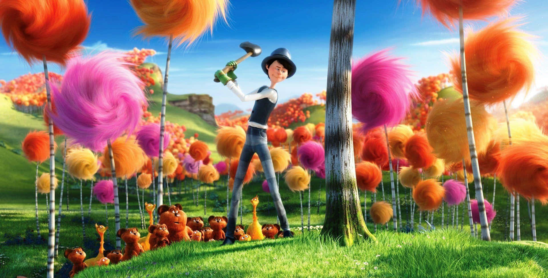 The Lorax Oncelerand Truffula Trees Background