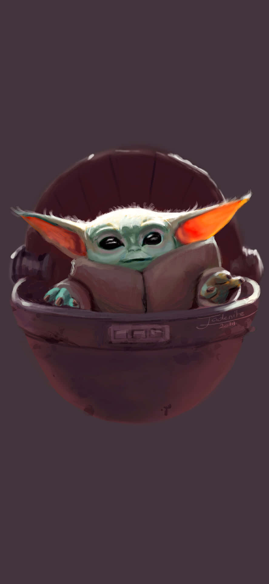 The Lovable Baby Yoda Rocking A New Smartphone! Background