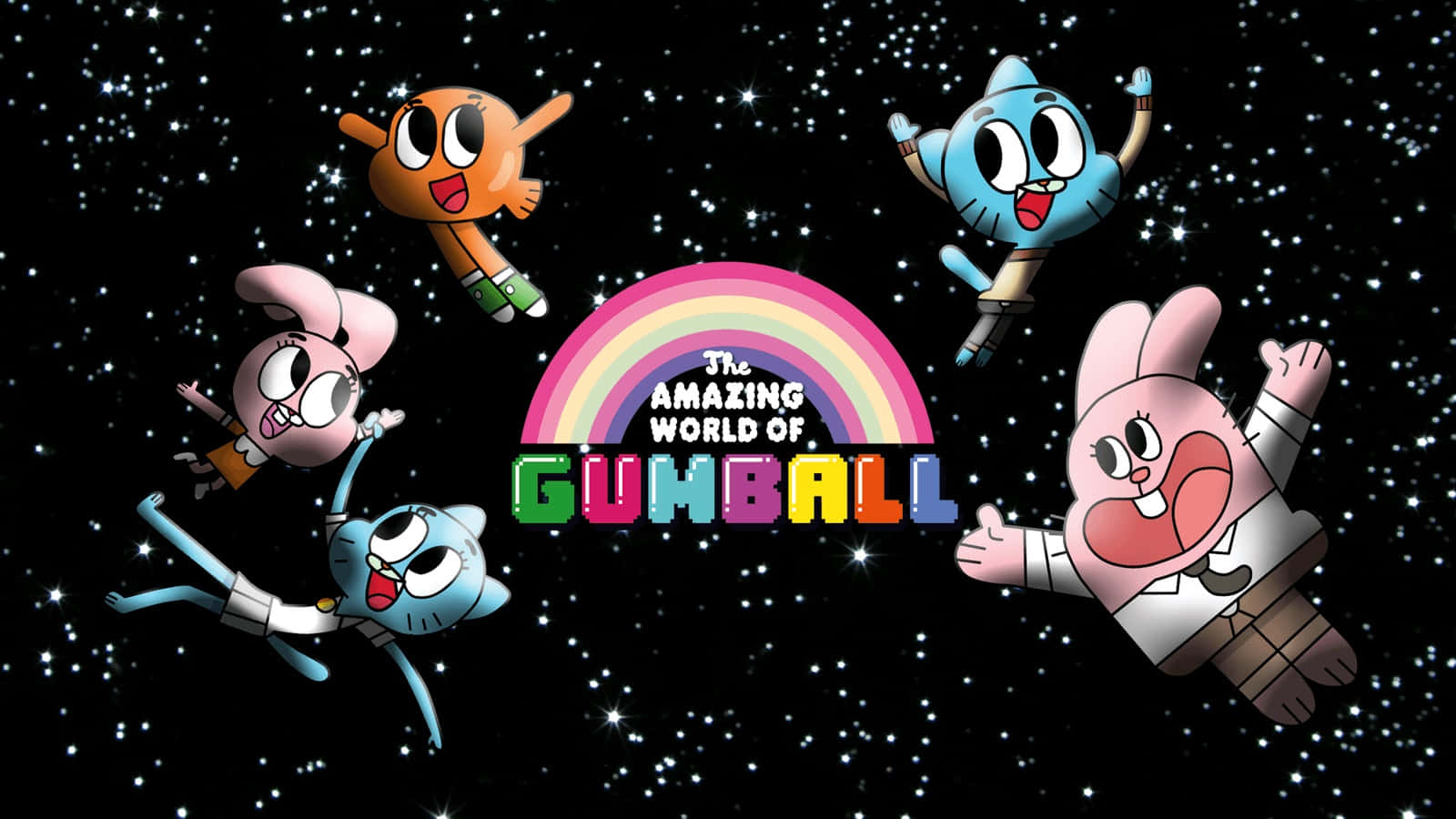 The Lovable Characters From The Amazing World Of Gumball Posing For A Group Photo Background