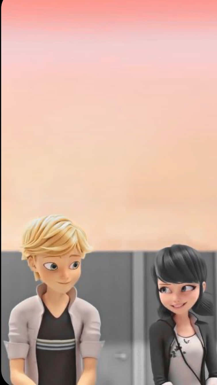 The Lovebirds Marinette And Adrien In Paris Background