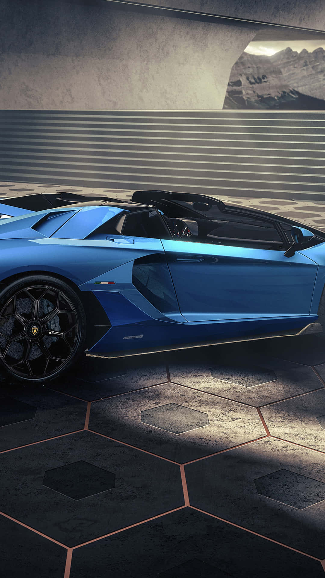 The Luxurious Blue Lamborghini Background