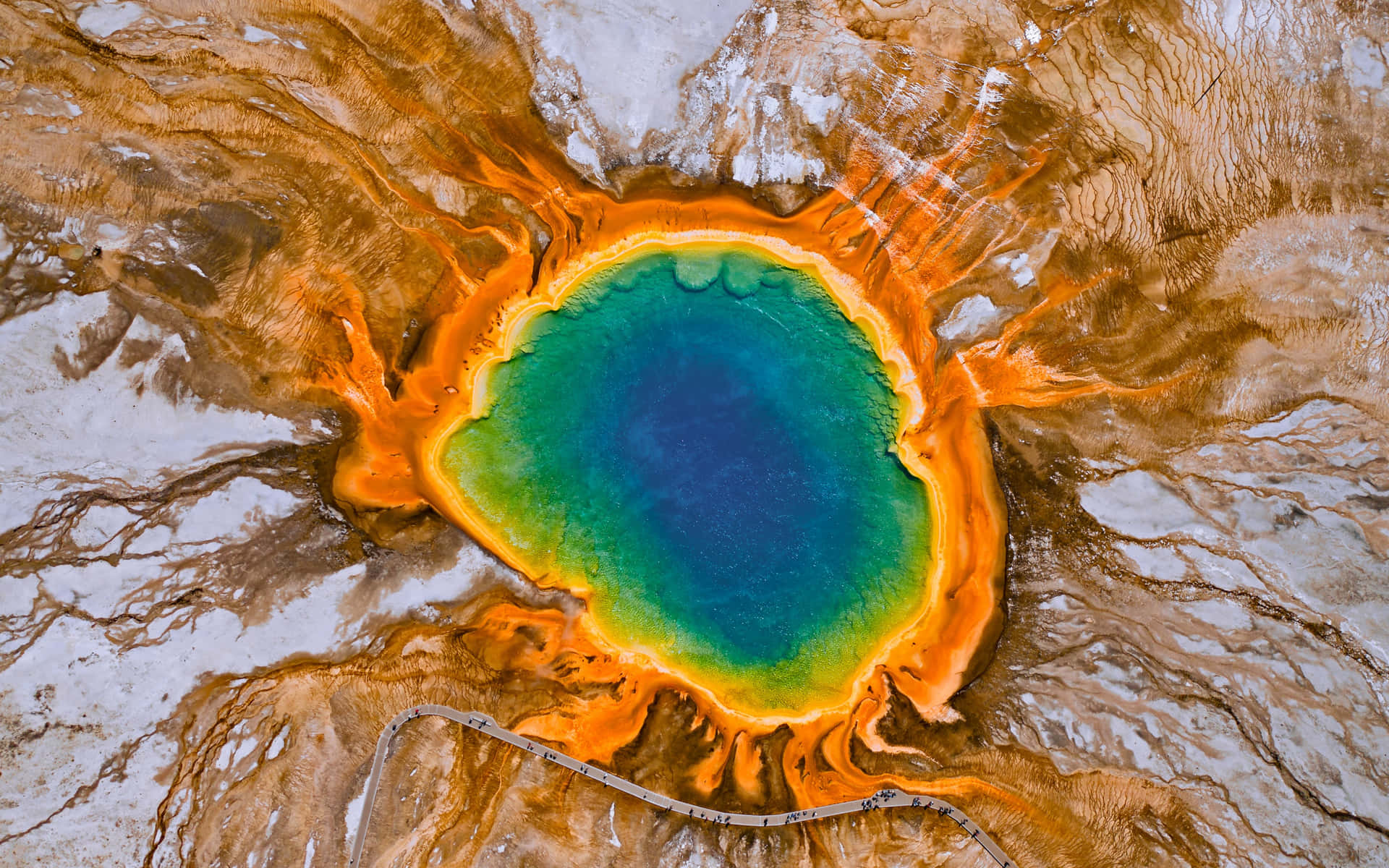 The Magical Grand Prismatic Spring In Yellowstone Background