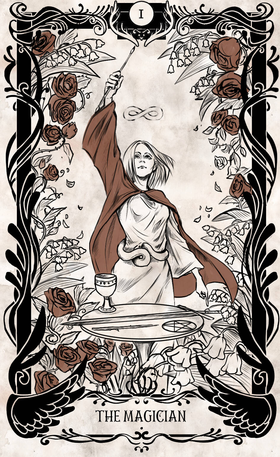 The Magician Tarot Card By Sarah Mcfly Background