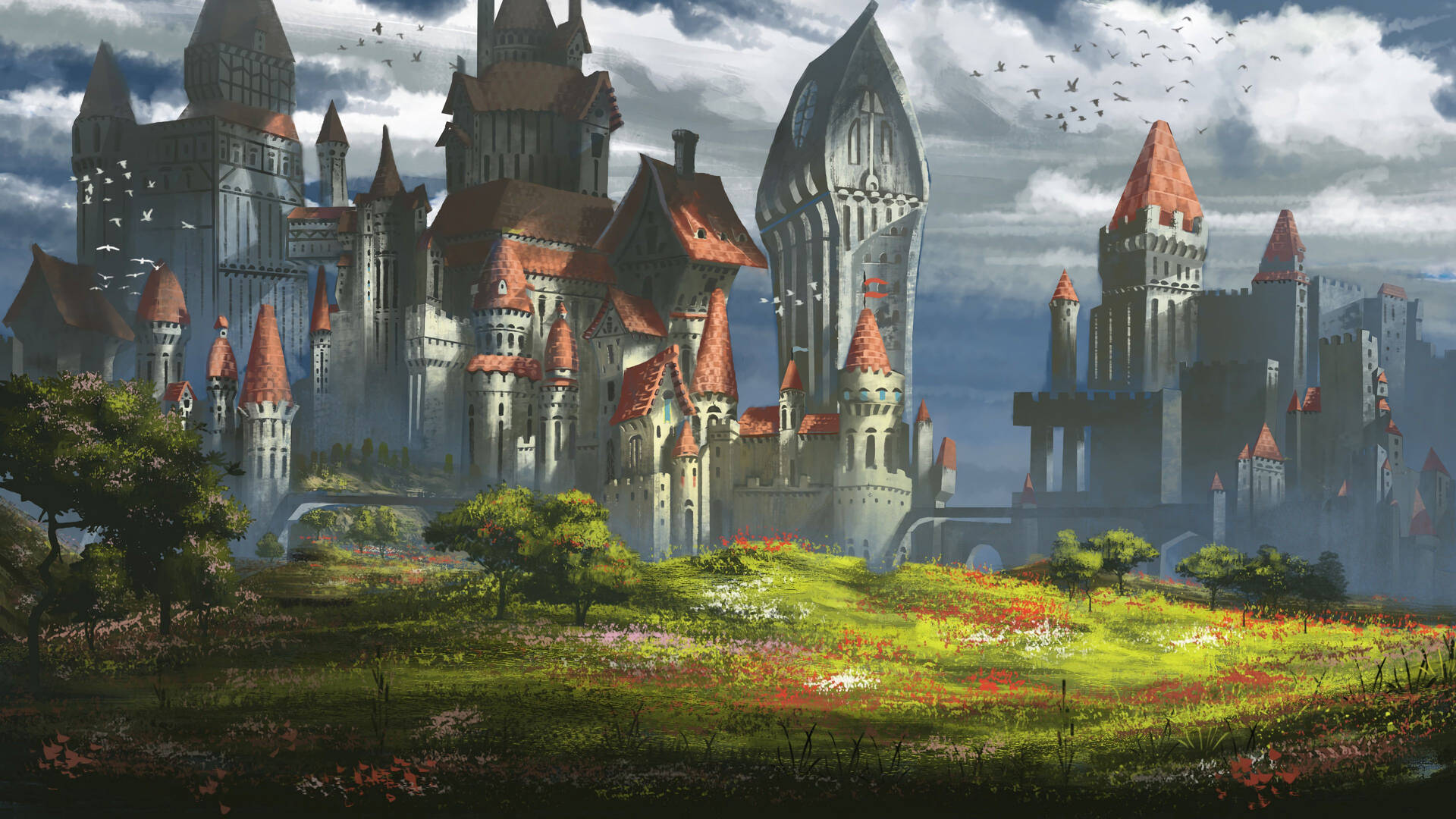 The Magnificence Of Futuristic Castle Architecture Background