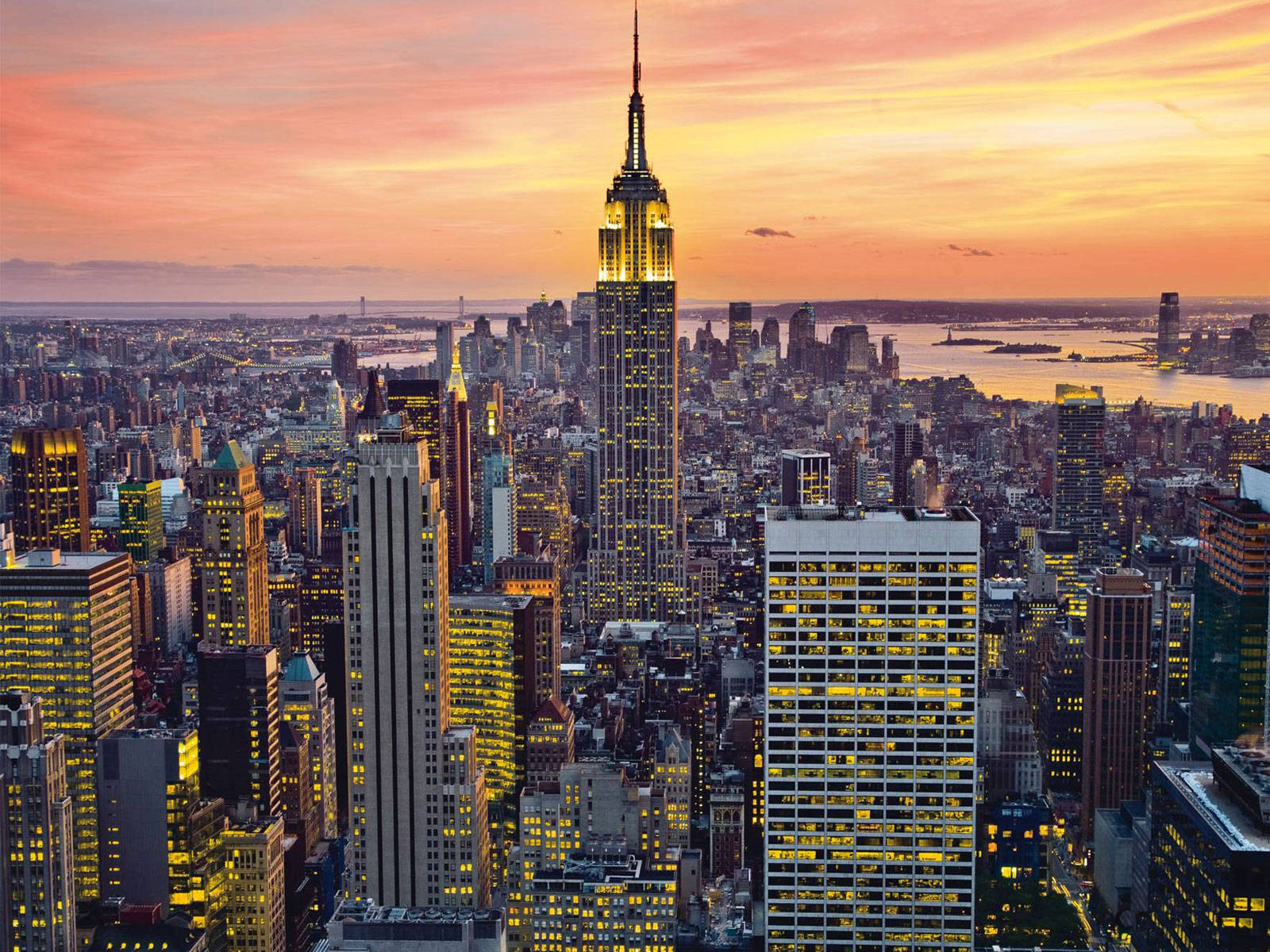 The Magnificent View Of New York City At Night Background