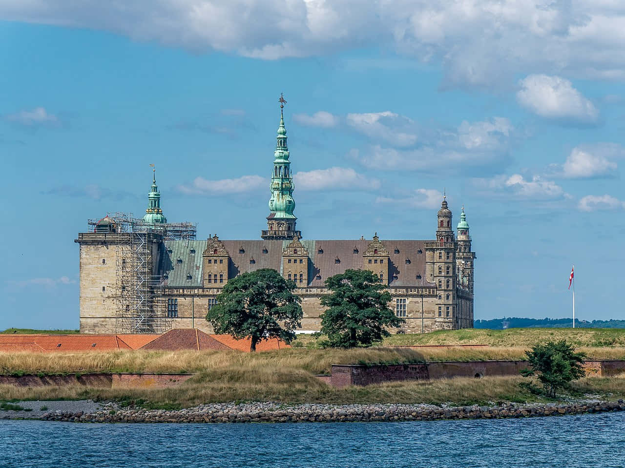 The Majestic Kronborg Castle During Reconstruction Background