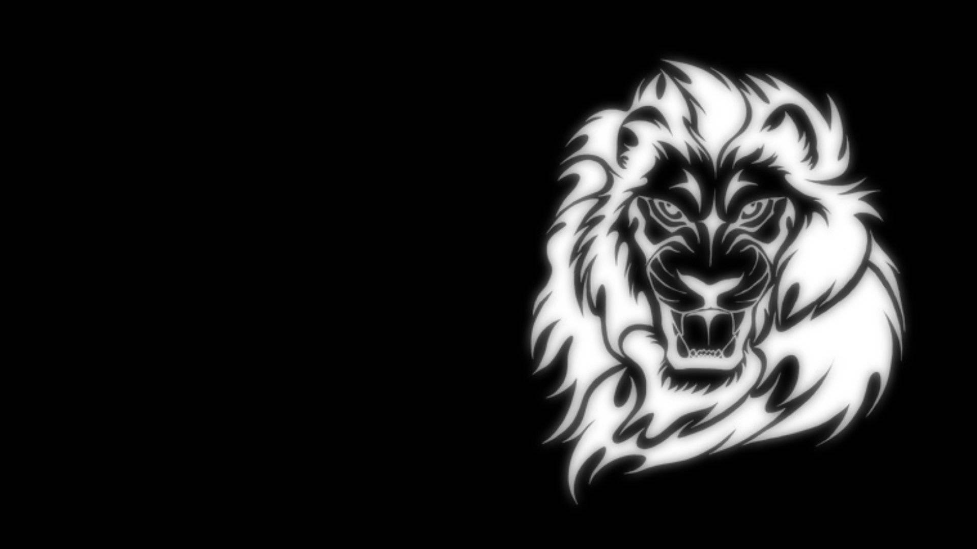 The Majestic Lion In Monochrome Art Background