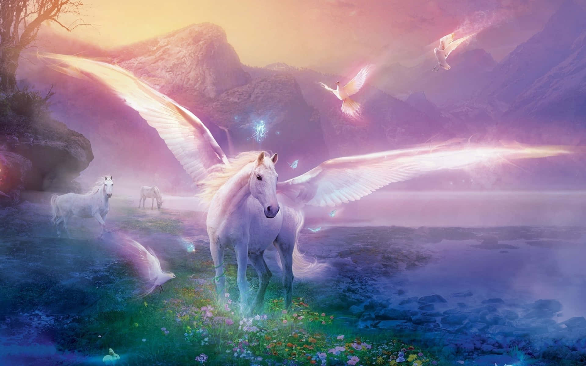 The Majestic Real Unicorn Background