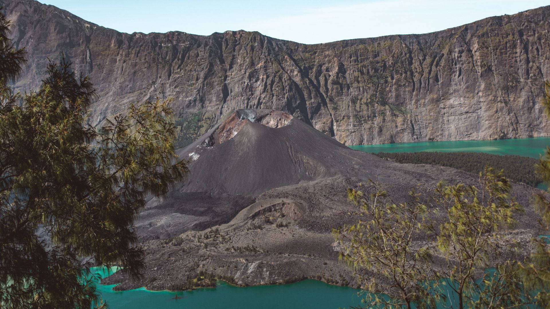 The Majestic Slope Of Mount Rinjani Volcano